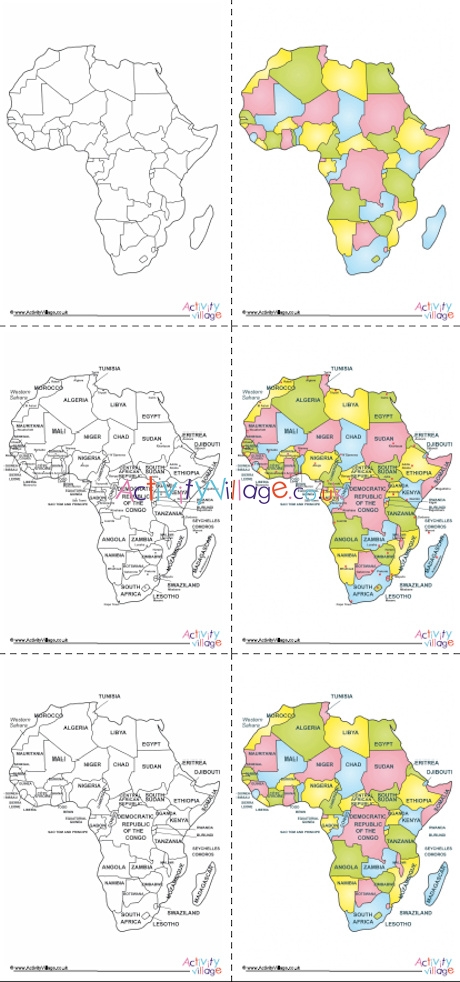 Printable maps of Africa