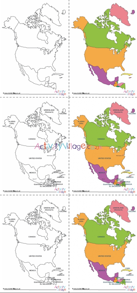 Printable maps of North America