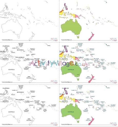 Printable Maps of Oceania