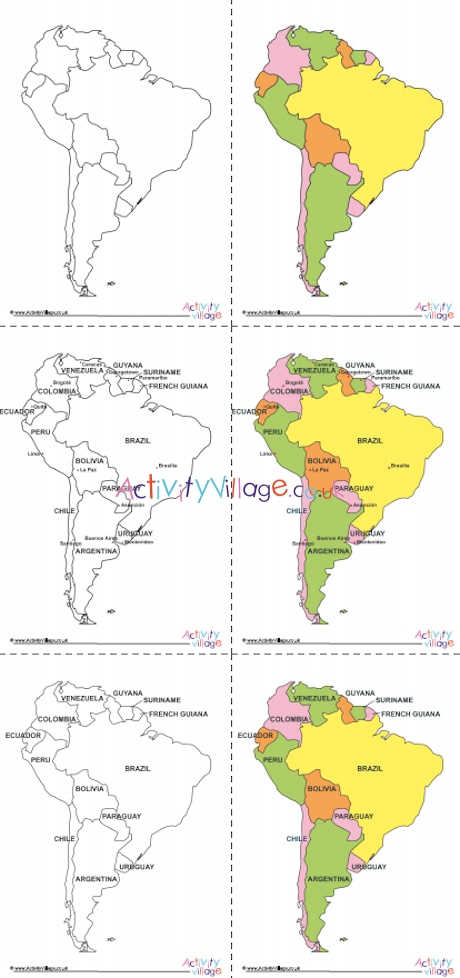 Printable Maps of South America