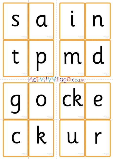 All Phase Two letters - flash cards