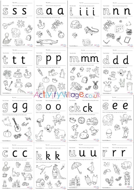 All Phase Two letters - recognition worksheets
