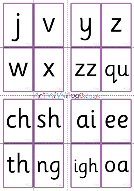 All Phase Three letters - flash cards