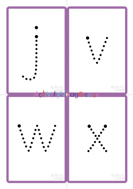 All Phase Three letters - flash cards - dotted