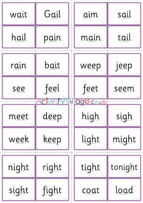 All Phase Three suggested words - word cards