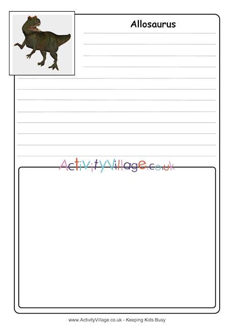 Allosaurus notebooking page