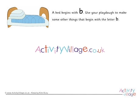 Alphabet Begin With The Letter B Playdough Mat