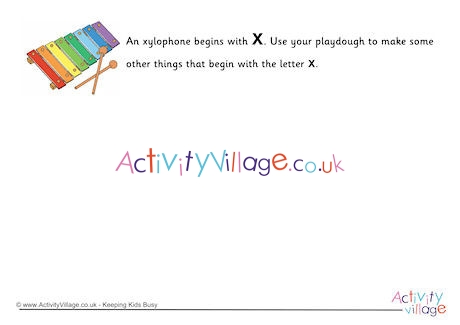 Alphabet Begin With The Letter X Playdough Mat