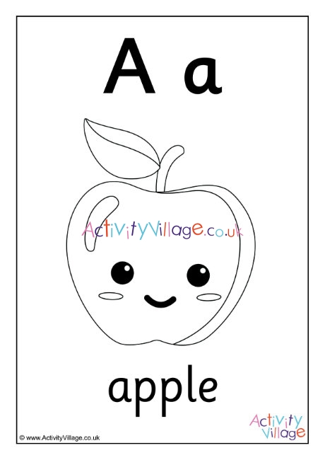 Alphabet colouring page A