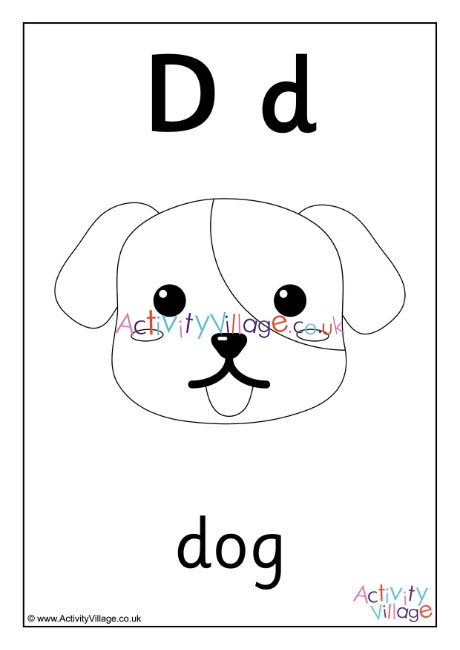 Alphabet colouring page D