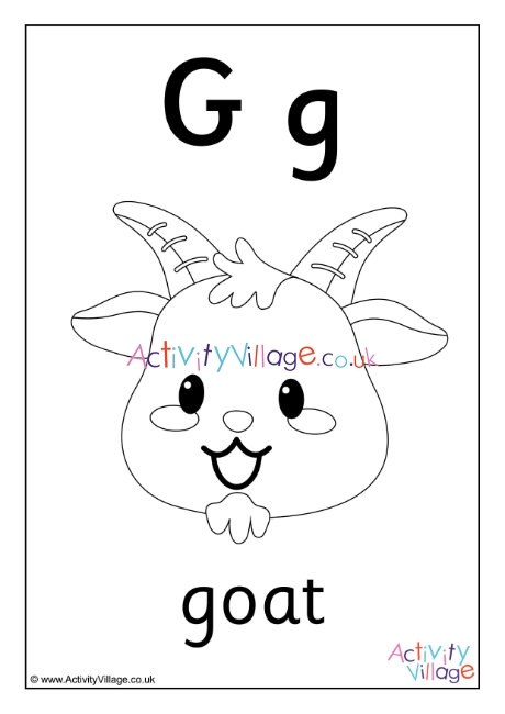 Alphabet colouring page G