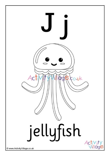 Alphabet colouring page J