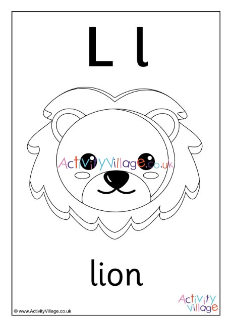 Alphabet colouring page L