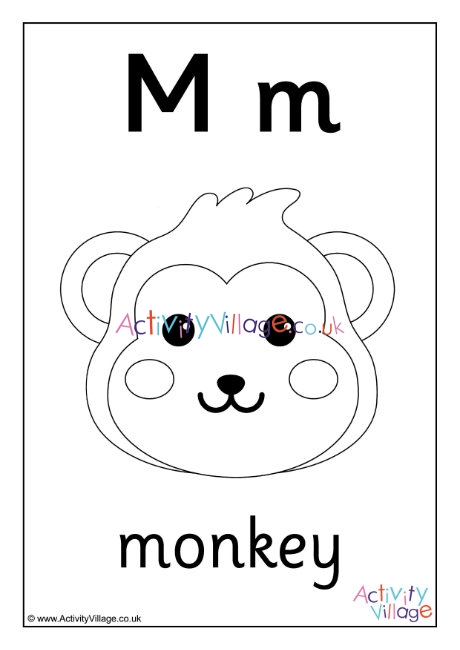 Alphabet colouring page M