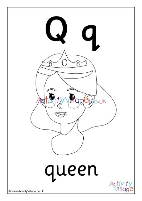 Alphabet colouring page Q