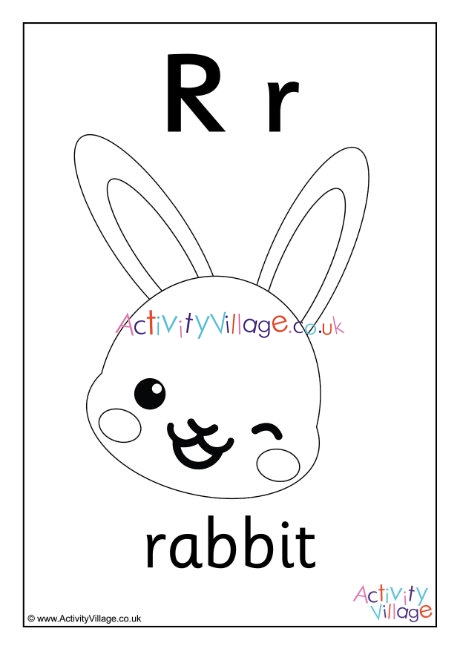 Alphabet colouring page R