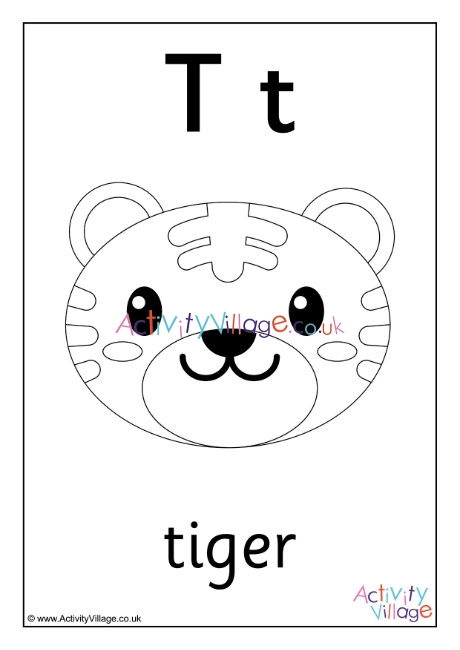 Alphabet colouring page T