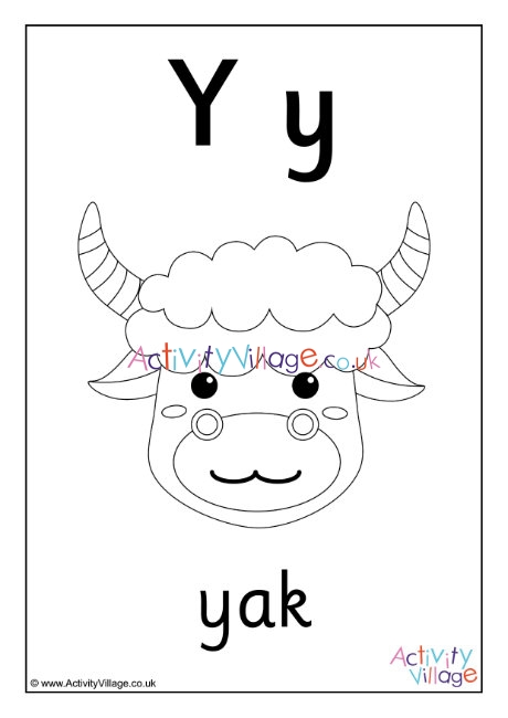 Alphabet colouring page Y