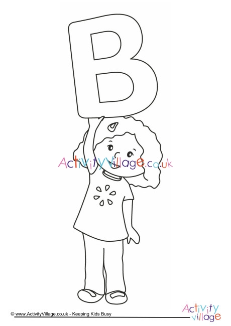 Alphabet of Children colouring pages - B