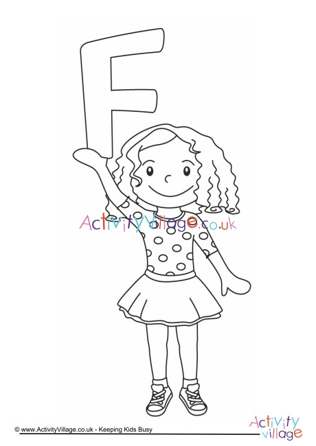 Alphabet of Children Colouring Pages F