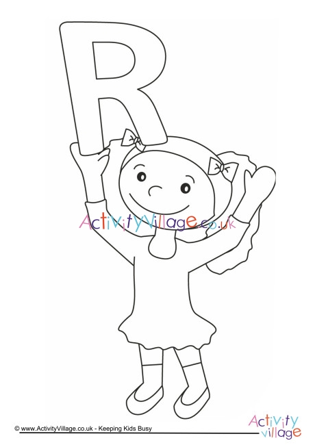 Alphabet of children colouring pages R