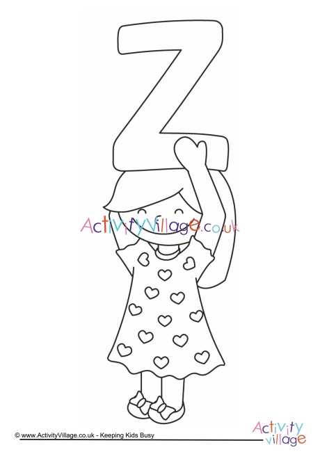 Alphabet of children colouring pages Z