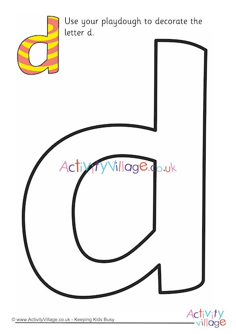 Alphabet Decorate The Letter D Playdough Mat Lowercase