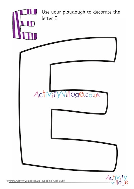 Alphabet Decorate The Letter E Playdough Mat Uppercase