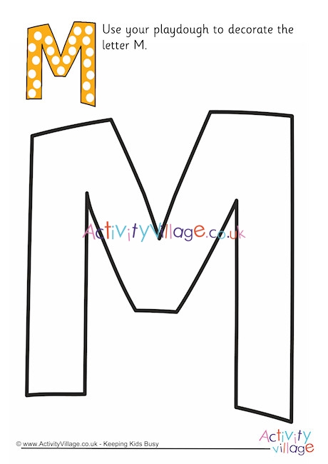 Alphabet Decorate The Letter M Playdough Mat Uppercase