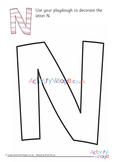 Alphabet Decorate The Letter N Playdough Mat Uppercase