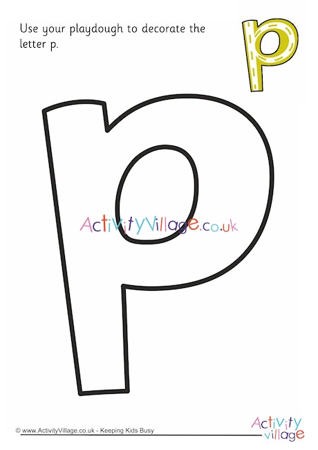 Alphabet Decorate The Letter P Playdough Mat Lowercase