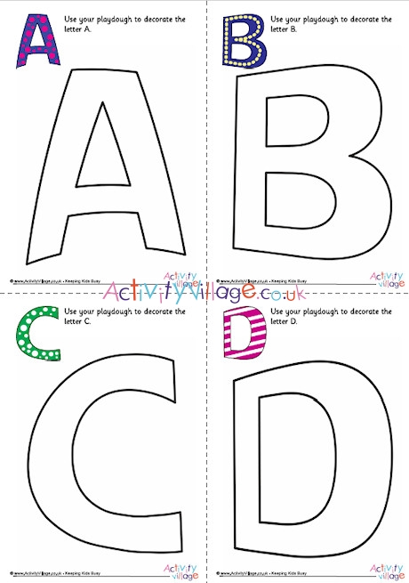 Alphabet Decorate The Letter Playdough Mats Uppercase Pack