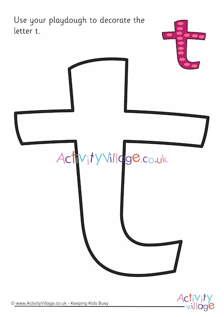 Alphabet Decorate The Letter T Playdough Mat Lowercase