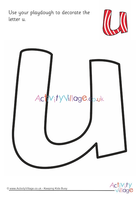 Alphabet Decorate The Letter U Playdough Mat Lowercase