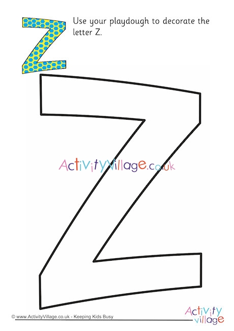 Alphabet Decorate The Letter Z Playdough Mat Uppercase