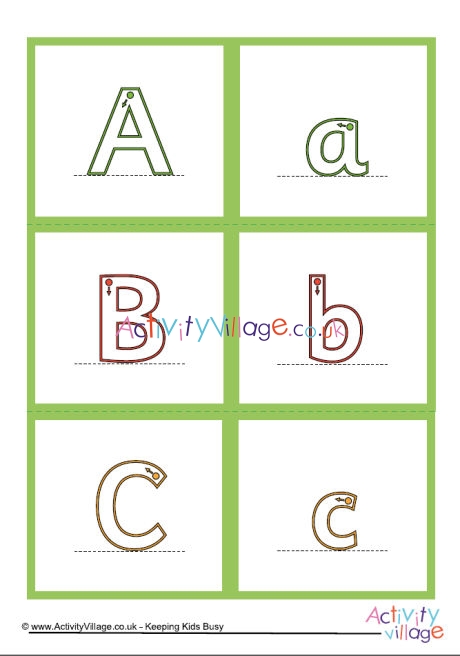 Alphabet flash cards - mixed cases - small - guided