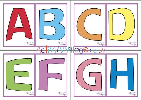 Alphabet flash cards - upper case - set 2 - colour