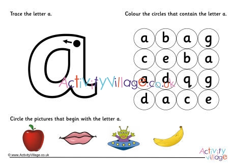 Alphabet Learn the Letter A Worksheet