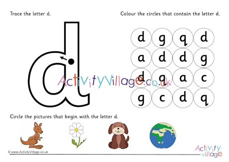 Alphabet Learn the Letter D Worksheet