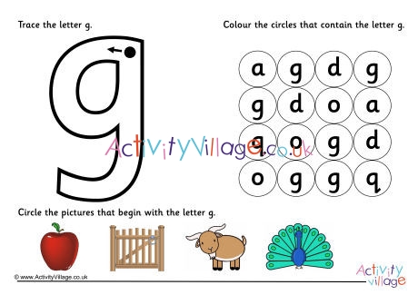 Alphabet Learn the Letter G Worksheet