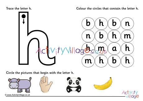 Alphabet Learn the Letter H Worksheet
