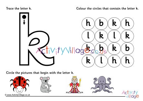 Alphabet Learn the Letter K Worksheet 