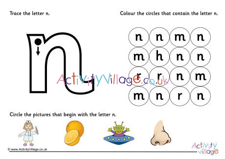 Alphabet Learn the Letter N Worksheet
