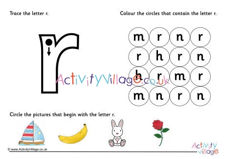 alphabet learn the letter r worksheet