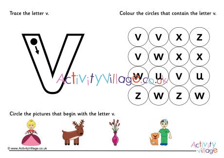 Alphabet Learn the Letter V Worksheet