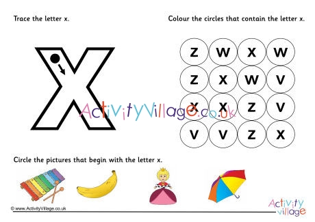 Alphabet Learn the Letter X Worksheet