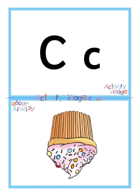 Alphabet picture flash cards - double sided - large