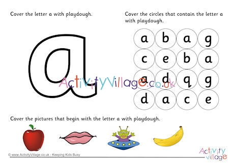 Alphabet Playdough Mat A