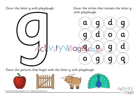 Alphabet Playdough Mat G
