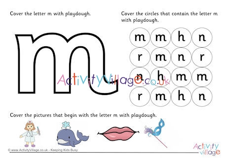 Alphabet Playdough Mat M